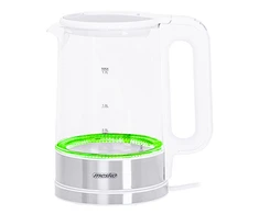 Mesko | Virdulys | MS 1301w | Electric | 1850 W | 1.7 L | Glass | 360° rotational base | Baltas