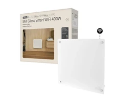 Mill Glass Smart WiFi Panel Heater Gen. 4 | GL400WIFI4 | Panel Heater | 400 W | Suitable for rooms iki 4-6 m² | Baltas | IPX4