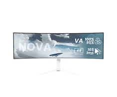 Monitorius Arozzi Nova | 49 " | VA | 32:9 | 165 Hz | 4 ms | 5120 x 1440 pikselių | 350 cd/m² | HDMI jungtys quantity 2 | Baltas