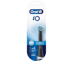 Oral-B | Clean Replaceable Dantų šepetėlis Heads | iO Refill Ultimate | Heads | Suaugusiems | Cordless | Šepetėlių skaičius galvutės įeina 4 | Juodas | Baltas