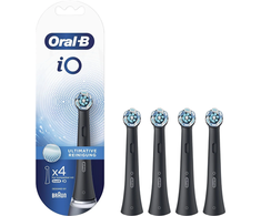 Oral-B | Clean Replaceable Dantų šepetėlis Heads | iO Refill Ultimate | Heads | Suaugusiems | Cordless | Šepetėlių skaičius galvutės įeina 4 | Juodas | Baltas