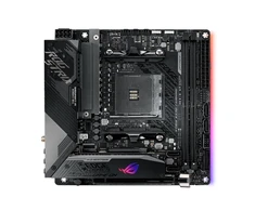 Pagrindinė plokštė Asus ROG STRIX X570-I GAMING | Processor family AMD | Processor socket AM4 | DDR4 | Supported hard disk drive interfaces SATA, M.2 | Number of SATA connectors 4