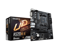 Pagrindinė plokštė Gigabyte | A520M H 1.0 | Processor family AMD | Processor socket AM4 | DDR4 DIMM | Atminties lizdai 2 | Chipset AMD A | Micro ATX