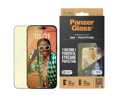 Panzer Glass PanzerGlass | Ekrano apsauga | Apple | iPhone 15 Pro Max | Stiklas | Išvalyti | Itin platus pritaikymas; Lengvas montavimas; Atsparus pirštų atspaudams; Anti-mėlynas šviesa; Neatspindintis; Apsaugo nuo pageltimo | Akių priežiūra