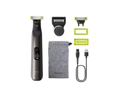 Barzdaskutė Philips OneBlade Pro 360 veidui + kūnui, QP6552/15, Juodos ir žalios spalvos