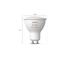Philips Hue WCA Starter Kit 4,3W GU10 3vnt, Tiltas, Jungiklis | GU10 | 4,3 W | RGBW 2000-6500K | Bluetooth ir Zigbee