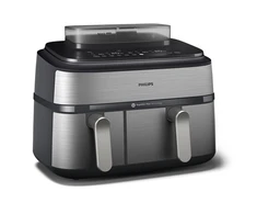 Naujiena Dviejų krepšelių gruzdintuvė su garų funkcija  Philips 5000 Series NA555/00, Sidabrinė