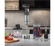 Caso | Cordless 4in1 Hand Maišytuvas Set | Click &amp; Mash | Hand Maišytuvas | 180 W | Greičių skaičius Variable speed control | Stainless Steel/Juodas