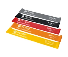 Pure2Improve | Resistance Bands Set of 5 | Juodas, Pilkas, Oranžinis, Raudona, Geltona
