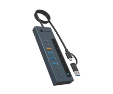 „Raidsonic 9-in-1“ šakotuvas su maitinimo šaltiniu ir C tipo / A tipo pagrindinio kompiuterio jungtimi | IB-HUB1743-CPD