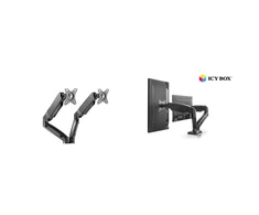 Laikiklis ICY BOX IB-MS304-T, Monitorius stovas su staliniu pagrindu, dviem ekranams, dydis iki 27'' | Raidsonic