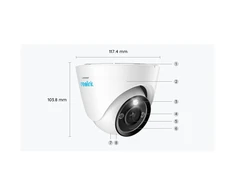 Reolink | 4K saugumo IP kamera su spalvotu naktiniu matymu | P434 | Kupolas | 8 MP | 2,8–8 mm/F1,6 | IP66 | H.265 | „MicroSD“, maks. 256 GB