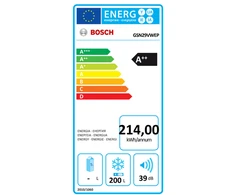 Bosch ‎GSN29VWEP GSN29VWEP Serija 4, Laisvai statomas šaldiklis, 161 x 60 cm, Baltas