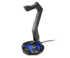 Ausinių stovas Sharkoon X-Rest 7.1, USB garso plokštė, LED, Juodas