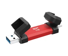 Kietasis diskas Silicon Power DS72 USB atmintinė 1 TB USB A tipo / C tipo 3.2 Gen 2 (3.1 Gen 2) Raudona