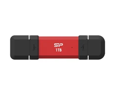 Kietasis diskas Silicon Power DS72 USB atmintinė 1 TB USB A tipo / C tipo 3.2 Gen 2 (3.1 Gen 2) Raudona