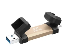 Kietasis diskas „Silicon Power DS72“ USB atmintinė 500 GB A tipo USB / C tipo USB 3.2 Gen 2 (3.1 Gen 2) Auksinė