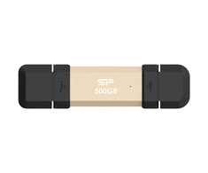Kietasis diskas „Silicon Power DS72“ USB atmintinė 500 GB A tipo USB / C tipo USB 3.2 Gen 2 (3.1 Gen 2) Auksinė