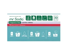 Soda | Skalbimo tabletės BE KVAPO, 30 vnt. x 25 g | mr. Soda