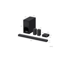 Namų kino sistema Sony | HT-S40R 5.1ch Home Cinema Soundbar with Wireless Rear Speakers | Juodas | No | USB port | Wi-Fi | Bluetooth | Belaidė jungtis