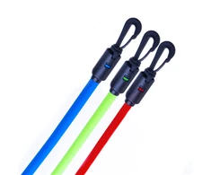 Spokey BACKER II Expander su keičiamomis gumomis, 127 cm, 3 juostos su skirtingais atsparumo laipsniais, Raudona/Žalias/Mėlyna, Guma