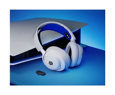 Belaidės ausinės su mikrofonu SteelSeries Arctis Nova 7P Over-Ear, Baltos/Mėlynos spalvos