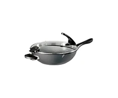 Stoneline Future pan 14868 Wok, Diameter 32 cm, Suitable for induction hob, Lid included, Fixed handle, Anthracite