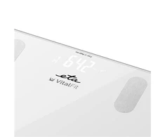 Virtuvinės svarstyklės ETA | Išmanios asmeninės svarstyklės | Vital Fit ETA678190000 | Kūno analizatorius | Didžiausias svoris (keliamoji galia) 180 kg | Tikslumas 100 g | Kūno masės indekso (KMI) matavimas | Baltas