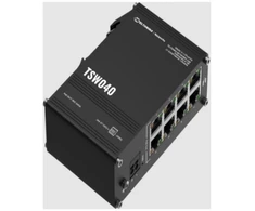 Šakotuvas Teltonika pramoninis jungiklis | TSW040 | Nevaldomas | Montuojamas ant DIN bėgelio | 10/100 Mbps (RJ-45) jungtys kiekis 8 | PoE+ jungtys kiekis 8 | Maitinimo tipas 2 kontaktų pramoninis nuolatinės srovės maitinimo lizdas