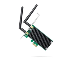 TP-LINK Archer T4E dviejų dažnių PCI Express adapteris yra 2.4GHz/5GHz, 802.11ac, 300+867 Mbps, 2 nuimamos antenos