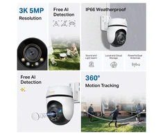 TP-LINK | Lauko apsaugos Wi-Fi kamera su pasukimu/pakreipimu | Tapo C530WS | Kupolinė | 5 MP | 3.2 mm / F1.6 | IP66 | H.264 | Micro SD, maks. 512 GB