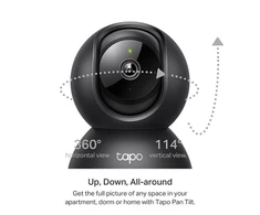 TP-LINK | Namų apsaugos Wi-Fi kamera su pasukama/pakreipiama funkcija | Tapo C211 | PTZ | 3 MP | 3,83 mm | H.264 | Micro SD, maks. 512 GB