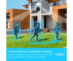 TP-LINK | Pan/Tilt Security WiFi kamera | TC40 | Kupolas | 2 MP | 3 mm | IP65 | H.264 | Micro SD, maks. 512 GB