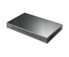 Šakotuvas TP-LINK 10 prievadų Gigabit PoE+ jungiklis 8 Gigabit PoE+ prievadai, 1 Gigabit RJ45 prievadai ir 1 Gigabit SFP lizdai 802.3at/af 63W PoE galia