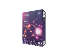 „Twinkly Candies“ 100 širdies formos RGB šviesos diodų, skaidrus laidas, USB-C