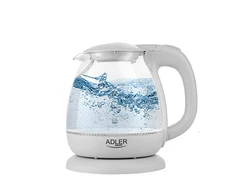 Adler | Virdulys | AD 1283G | Standartinis | 1100 W | 1 L | Plastikas/stiklas | 360° sukamasis pagrindas | Pilkas