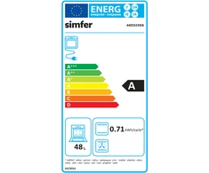 Mikrobangų krosnelė Simfer | Viryklė | 4403SERBB | Kaitlentės tipas Dujinis | Orkaitės tipas Elektrinis | Baltas | Plotis 50 cm | Elektroninis uždegimas | Gylis 55 cm | 48 L