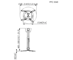 Laikiklis Vogels | Projektorius Ceiling mount | Turn, Tilt | Juodas/Sidabrinis