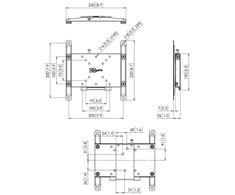 Vogels Sieninis laikiklis, Fiksuotas, 19-42 ", Maksimalus svoris (talpa) 30 kg, VESA 50x50, 75x75, 100x100, 200x100, 200x200, 100x200 mm, Juodas