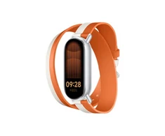 „Xiaomi“ dviejų atspalvių odinis dirželis | 140–180 mm | Baltas ir Oranžinis | Blauzdos oda, PU (viduje)