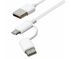„Mi 2-in-1“ USB laidas („Micro USB“ iki C tipo) „Xiaomi USB-A“, C tipas