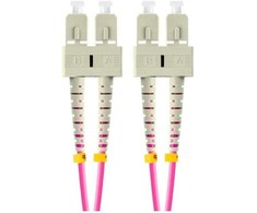 LANBERG šviesolaidinis laidas MM SC/UPC-SC/UPC dvipusis 1m LSZH om4 50/125 3.0mm violetinis