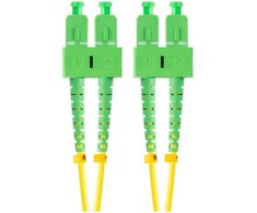 LANBERG šviesolaidinis patchcord SM SC/APC-SC/APC dvipusis 10m LSZH g657a1 3.0mm geltonas