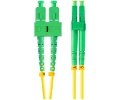 LANBERG šviesolaidinis patchcord SM SC/APC-LC/APC dvipusis 2m LSZH g657a1 3.0mm geltonas