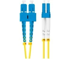 LANBERG šviesolaidinis patchcord SM SC/UPC-LC/UPC dvipusis 2m LSZH g657a1 3.0mm geltonas