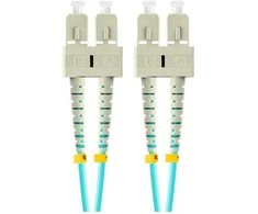 LANBERG šviesolaidinis laidas MM SC/UPC-SC/UPC dvipusis 2m LSZH om3 50/125 3.0mm aqua