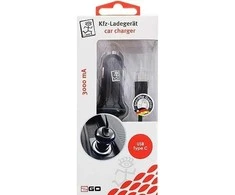 Įkroviklis 2GO 2GO Kfz-Ladegerät 12V/24V - juodas USB Type-C 3.1 3000mA