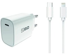 Įkroviklis 2GO 1-Port 1 išvestis USB-C su kablem Lightning Baltas (797277)