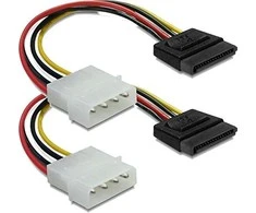 KABELIS ZASILAJĄCY WEWNĘTRZNY MOLEX(M)->SATA(F) 12CM DELOCK