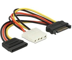 Delock SATA Power 15pin>4pin+SATA 5pin Del